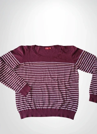 Pull marinière Tissaia Basics - Bordeaux et blanc - Taille 46/48 - Très bon état, brand: Tissaia, condition: Very good, size: XXXL / 46 / 18, €5.00, €5.95 includes Buyer Protection