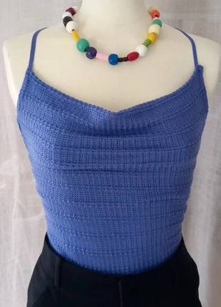 Top à lacet lilas Pull & Bear XS, brand: Pull & Bear, condizioni: Nuovo senza cartellino, taglia: XS / IT 38 / EU 34, €8.00, €9.10 include la Protezione acquisti Pro