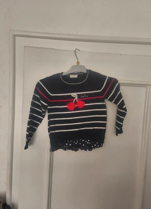 Pull en coton bleu marine rayé à pompons et volant Orchestra Taille 4 ans neuf, marque: Orchestra, état: Neuf sans étiquette, taille: 4 ans / 104 cm, 1,95 €, 2,75 € Protection acheteurs incluse