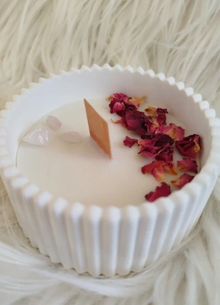 Vela de soja aromática handmade Rosas/cuarzo rosa, brand: CositasdeLittle, condizioni: Nuovo con cartellino, €9.00, €10.15 include la Protezione acquisti