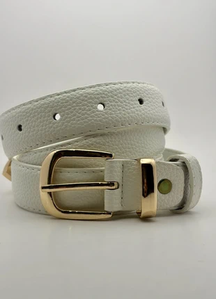 🤍 White Textured Belt | Y2K Minimal Streetwear Classic | Gold Buckle | 115 CM, condizioni: Nuovo senza cartellino, taglia: 115 cm, €12.99, €14.34 include la Protezione acquisti Pro