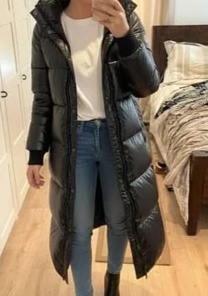 🖤 doudoune longue noire brillante – chaleur & style garanti 🖤, marque: Luna Valois, état: Très bon état, taille: L / 40 / 12, 55,00 €, 58,45 € Protection acheteurs incluse