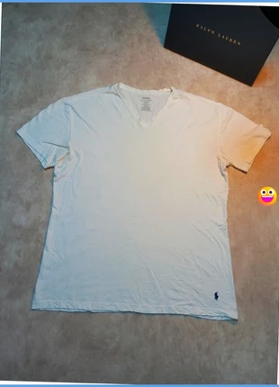 T-shirt Tee shirt col en V Ralph Lauren blanc logo brodé sûr le bas pour homme taille XL, marca: Ralph Lauren, estado: Muito bom, tamanho: XL, €24.00, €25.90 inclui Proteção do Comprador Pro