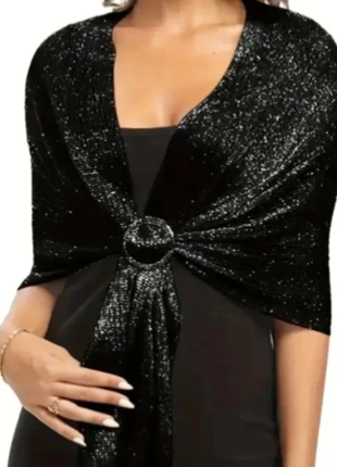 🤍Elegant Black Bling Bling Scarf-Shawl, brand: Wedding, condition: New with tags, £5.99, £6.99 includes Buyer Protection
