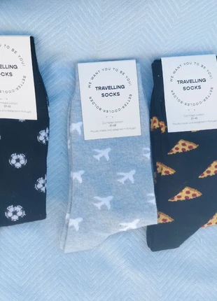 🧦 Chaussettes “Travelling Socks” Au choix, neuves, merk: Happy Socks, staat: Nieuw met prijskaartje, maat: M | 39–42, € 6,00, € 7,00 inclusief Kopersbescherming
