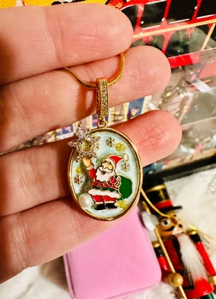 🎅 Pendentif Père Noël plaqué or 18K – Émail, perle naturelle & zirconium – Pièce unique fait main, brand: Fait Main, condition: Very good, €22.50, €24.33 includes Buyer Protection Pro