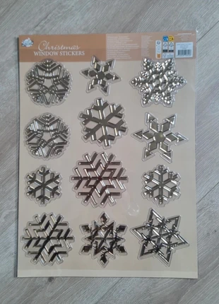 Gouden sneeuwvlok raamstickers – herbruikbaar & statisch, merk: Merry Christmas, staat: Heel goed, € 2,50, € 3,33 inclusief Kopersbescherming