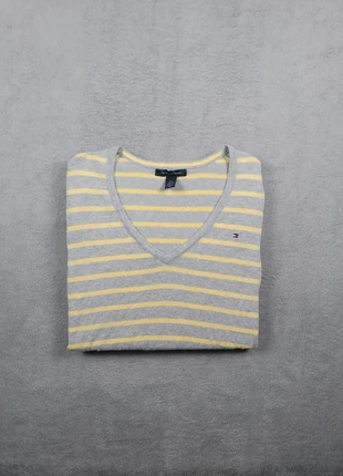 Pull Col V Hilfiger Gris et Jaune Taille S Femme Logo Brodé Coton Très Bon État #133, marque: Tommy Hilfiger, état: Très bon état, taille: S / 36 / 8, 11,99 €, 13,29 € Protection acheteurs (Pro) incluse