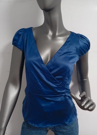 Top/Blusa efecto Satinado Azul Clein Escote cruzado Talla S/36 Zara, marque: Zara, état: Très bon état, taille: S / 36 / 8, 8,70 €, 9,84 € Protection acheteurs incluse