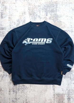 Sweat crewneck Com8 Hip Hop Com Eight bleu marine vintage 90’s rare - Taille L, brand: Com8, condition: Very good, size: L, €35.00, €37.45 includes Buyer Protection Pro