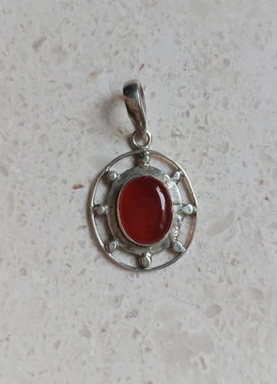 Ciondolo Argento 925 e Corniola, marca: Argento 925 e Corniola, estado: Novo sem etiquetas, €26.00, €28.00 inclui Proteção do Comprador