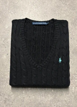 Torsadé Ralph Laure pull col v noir femme tricot sweat cable knit vneck PR5-18, marque: Ralph Lauren, état: Très bon état, taille: L / 40 / 12, 49,90 €, 53,10 € Protection acheteurs (Pro) incluse