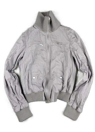 Blouson bomber col montant zip court vintage Y2K gris 2000s, marque: Vintage Dressing, état: Très bon état, taille: M / 38 / 10, 45,00 €, 47,95 € Protection acheteurs (Pro) incluse