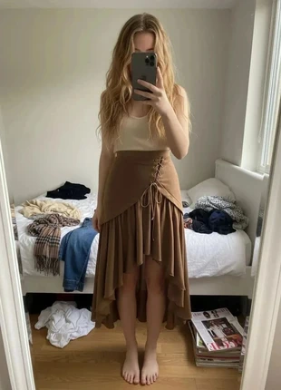 jupe longue marron asymétrique à laçage style fée grunge #098, brand: Esprit Sauvage, condition: Very good, size: M / 38 / 10, €46.99, €50.04 includes Buyer Protection