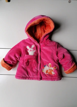 Manteau velours matelassé bébé fille 6 mois – Bougli Bougla fuchsia orange doux, brand: Bougli Bougla, condition: Very good, size: 6-9 months / 68 cm, €5.00, €5.95 includes Buyer Protection