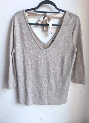 Haut Jennyfer beige pailleté – Dos en V avec joli ruban satin, marque: Jennyfer, état: Très bon état, taille: M / 38 / 10, 4,00 €, 4,90 € Protection acheteurs incluse