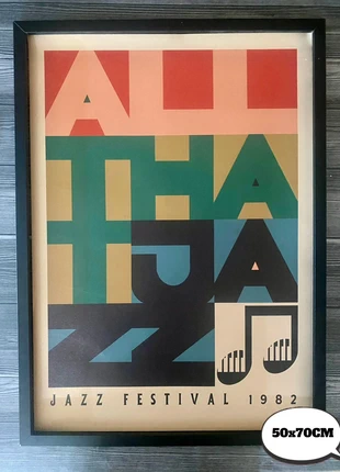 Affiche 50x70 cm toile imprimée type jazz, merk: Tendance, staat: Nieuw met prijskaartje, € 12,00, € 13,30 inclusief Kopersbescherming Pro