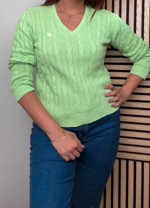 Chaps Ralph Lauren Pull Femme Torsadé Vert Pastel Col V Taille M Très Bon État, brand: Chaps Ralph Lauren, condition: Very good, size: M / 38 / 10, €22.00, €23.80 includes Buyer Protection Pro