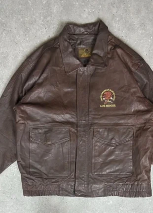 Veste/blouson Harrington en cuir style U.S army| cuir brun taille XL (homme), marque: Vintage Dressing, état: Très bon état, taille: XL, 32,00 €, 34,30 € Protection acheteurs incluse