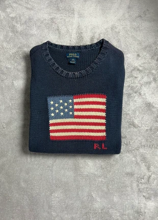 Pull col rond American flag Ralph Lauren 100%coton taille:L femme oldmoney vintage preppy style., marque: Ralph Lauren, état: Très bon état, taille: L / 40 / 12, 110,00 €, 116,20 € Protection acheteurs incluse