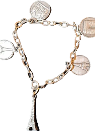 Bracelet chaîne Tour Eiffel et Monuments de Paris, estado: Muito bom, €6.50, €7.53 inclui Proteção do Comprador