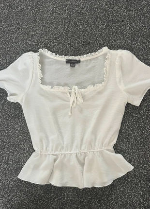 y2k coquette cottage core white babydoll blouse top, marque: Primark, état: Très bon état, taille: S / 36 / 8, 8,00 €, 9,10 € Protection acheteurs incluse