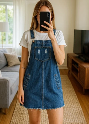 Salopette-robe en jean Pull&Bear, taille S, en très bon état., marke: Pull & Bear, zustand: Sehr gut, größe: S / 36 / 8, 14,00 €, 15,40 € inklusive Vinted-Käuferschutz