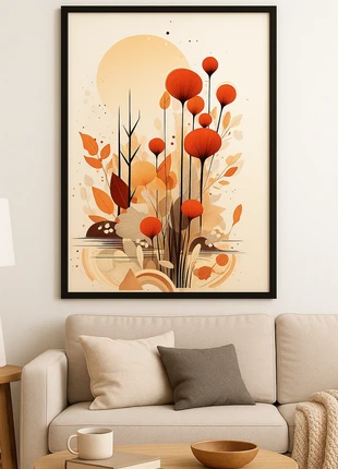 Poster Astratto Fiori d’Autunno – Arte Moderna in Toni Caldi, staat: Nieuw zonder prijskaartje, € 15,00, € 16,45 inclusief Kopersbescherming