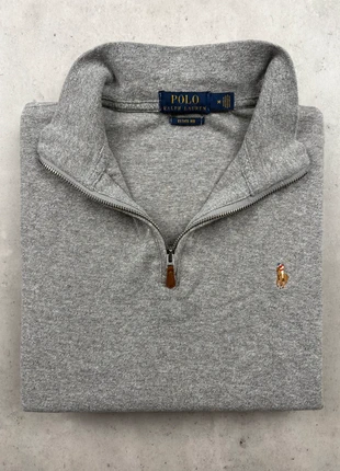 Pull 1/4 zip Ralph Lauren gris pour homme / Taille M / Col camionneur / 100% coton / logo brodé bear, merk: Ralph Lauren, staat: Heel goed, maat: M, € 70,00, € 74,20 inclusief Kopersbescherming