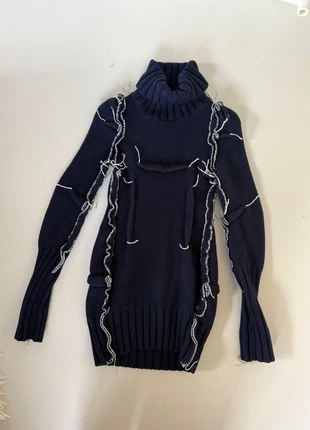 Maison Margiela x H&M knit jurk blauw/wit gemêleerd – maat XS 34, merk: Maison Margiela, staat: Heel goed, maat: XS / 34 / 6, € 90,00, € 95,20 inclusief Kopersbescherming