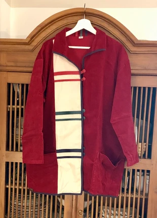 Tres en uno: vestido-chaquetón-sobrecamisa en micropana color cereza, marque: geesje sturre, état: Très bon état, taille: XXL / 44 / 16, 22,00 €, 23,80 € Protection acheteurs incluse