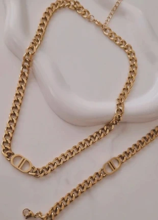 Ensemble parure en acier inoxydable collier et bracelet grosse maille tressée, condizioni: Nuovo con cartellino, €20.00, €21.70 include la Protezione acquisti Pro
