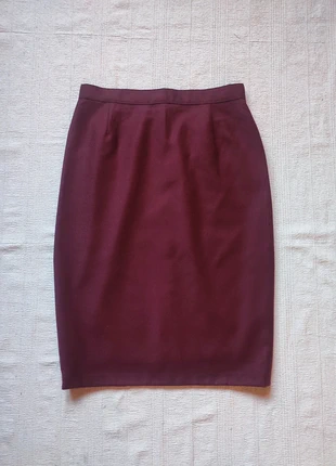 Gonna classica bordeaux a tubino pura lana vergina midi retro vintage skirt, brand: Alba Fornari, condizioni: Ottime, taglia: XL / IT 46 / EU 42, €8.00, €9.10 include la Protezione acquisti