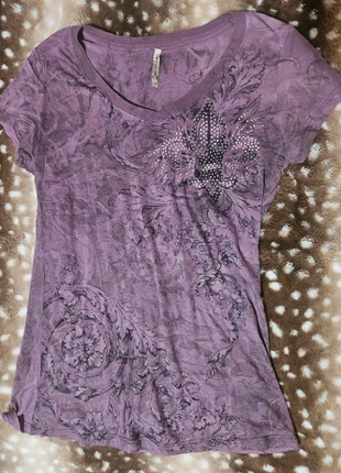 Y2k purple grunge short sleeve top, brand: American Age, condition: Very good, size: L / US 12-14, $6.50, $7.53 includes Buyer Protection