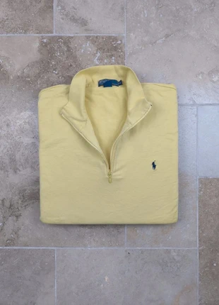 Pull quart Zip Ralph Lauren - Homme XL - Jaune clair logo marine - 100% Pima coton (doux), marque: Ralph Lauren, état: Bon état, taille: XL, 45,00 €, 47,95 € Protection acheteurs (Pro) incluse