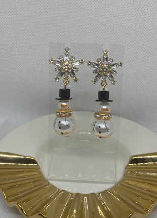 Sparkle Snowman Drop Earrings: Luxury Christmas & Festive Party Wear, brand: Oliver Bonas, condition: Very good, £7.99, £9.09 includes Buyer Protection Pro
