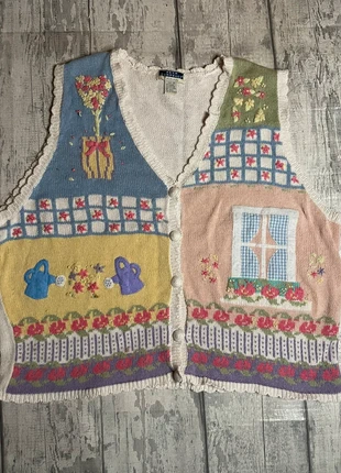 Vintage Bryn Connelly cottage core knitted waistcoat, brand: Vintage Dressing, condition: Very good, size: XL / UK 20-22, £28.00, £30.10 includes Buyer Protection