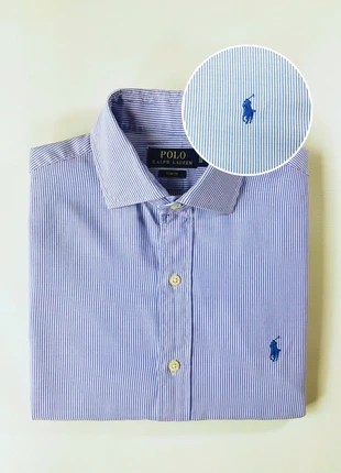 Chemise homme Ralph Lauren Slim Fit rayée bleu clair – Taille 15/38 – Parfait état, marque: Ralph Lauren, état: Très bon état, taille: M, 39,00 €, 41,65 € Protection acheteurs incluse