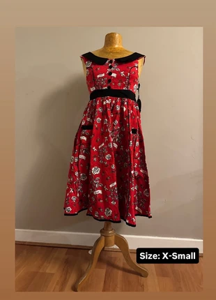 Hell Bunny Vixen “Forever Love” Swing Dress – Red & Black Floral Tattoo Print – Size X- Small– NWT, brand: Hell Bunny, condition: New with tags, size: XS / 34 / 6, €50.00, €53.20 includes Buyer Protection