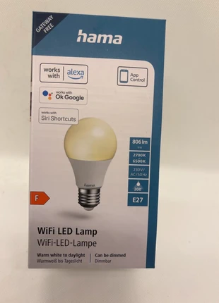 Ampoule connectée Hama E27 WiFi blanc chaud/froid – Alexa Google – Neuve, marca: Hama Wifi Led, estado: Novo com etiquetas, €10.00, €11.20 inclui Proteção do Comprador