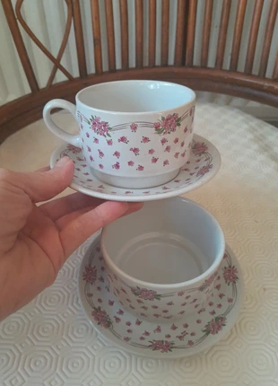 Tasse vintage fleurs rose, condition: Very good, €10.00, €11.20 includes Buyer Protection