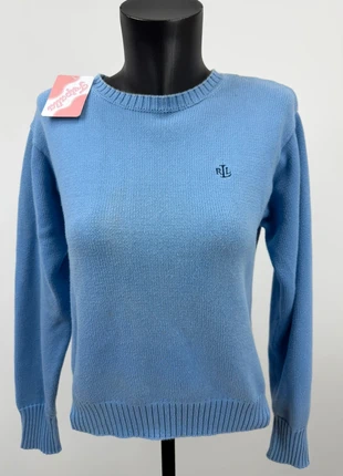 Pull col rond logo brodé bleu clair Lauren Ralph Lauren – M Femme #LaurenF865, brand: Lauren Ralph Lauren, condizioni: Buone, taglia: M / IT 42 / EU 38, €10.90, €12.15 include la Protezione acquisti Pro