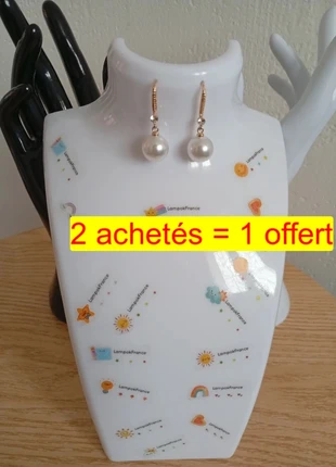 Magnifique boucles d'oreilles doré perle blanche strass élégants royales, état: Très bon état, 4,50 €, 5,43 € Protection acheteurs (Pro) incluse