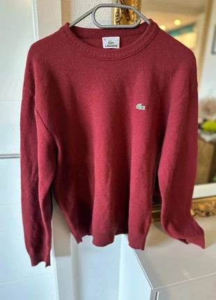 Pull rouge bordeaux col rond cuir 100 % laine - Lacoste S M, marque: Lacoste, état: Très bon état, taille: M / 38 / 10, 32,00 €, 34,30 € Protection acheteurs incluse