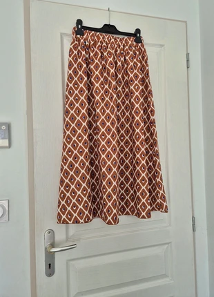 Jupe longue femme à imprimé géométrique marron/bleu/ blanc- Neuve taille S, marque: Boutique indépendante, état: Neuf sans étiquette, taille: S / 36 / 8, 18,00 €, 19,60 € Protection acheteurs incluse