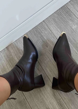 Bottines marron à bout pointu métallique, marke: Vintage Love, zustand: Sehr gut, größe: 38, 57,00 €, 60,55 € beinhaltet Vinted-Käuferschutz Pro