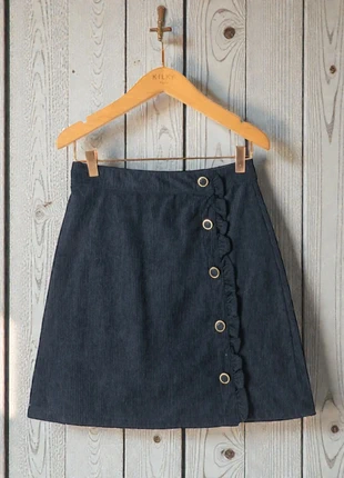 Jupe bleu marine velours côtelé, marca: Boutique Parisienne, estado: Muito bom, tamanho: S / 36 / 8, €32.90, €35.25 inclui Proteção do Comprador Pro