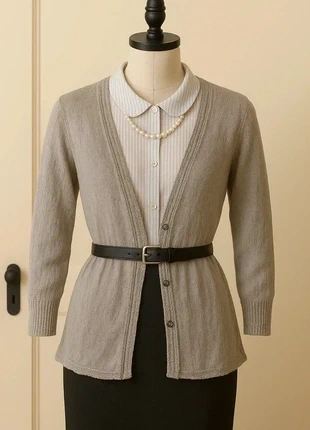 Cream grey crocheted mohair wool cardigan XL good, merk: Cream, staat: Goed, maat: XL / 42 / 14, € 4,99, € 5,94 inclusief Kopersbescherming