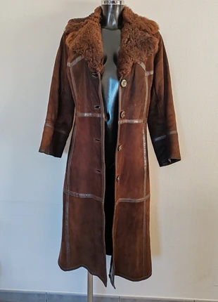 Manteau Y2K long en daim marron T38M, marke: Vintage, zustand: Gut, größe: M / 38 / 10, 54,00 €, 57,40 € inklusive Vinted-Käuferschutz
