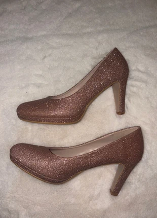 Rosegouden glitter hakken, marque: Linea Loresi, état: Neuf avec étiquette, taille: 39, 10,00 €, 11,20 € Protection acheteurs incluse